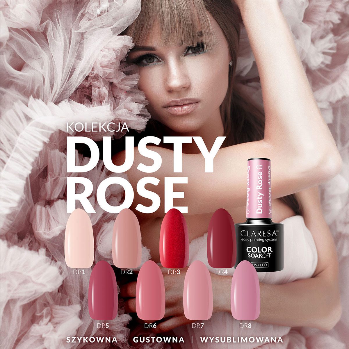 CLARESA DUSTY ROSE 3 hybridilakka, 5 ml CLARESA DUSTY ROSE 3 hybridilakka, 5 ml