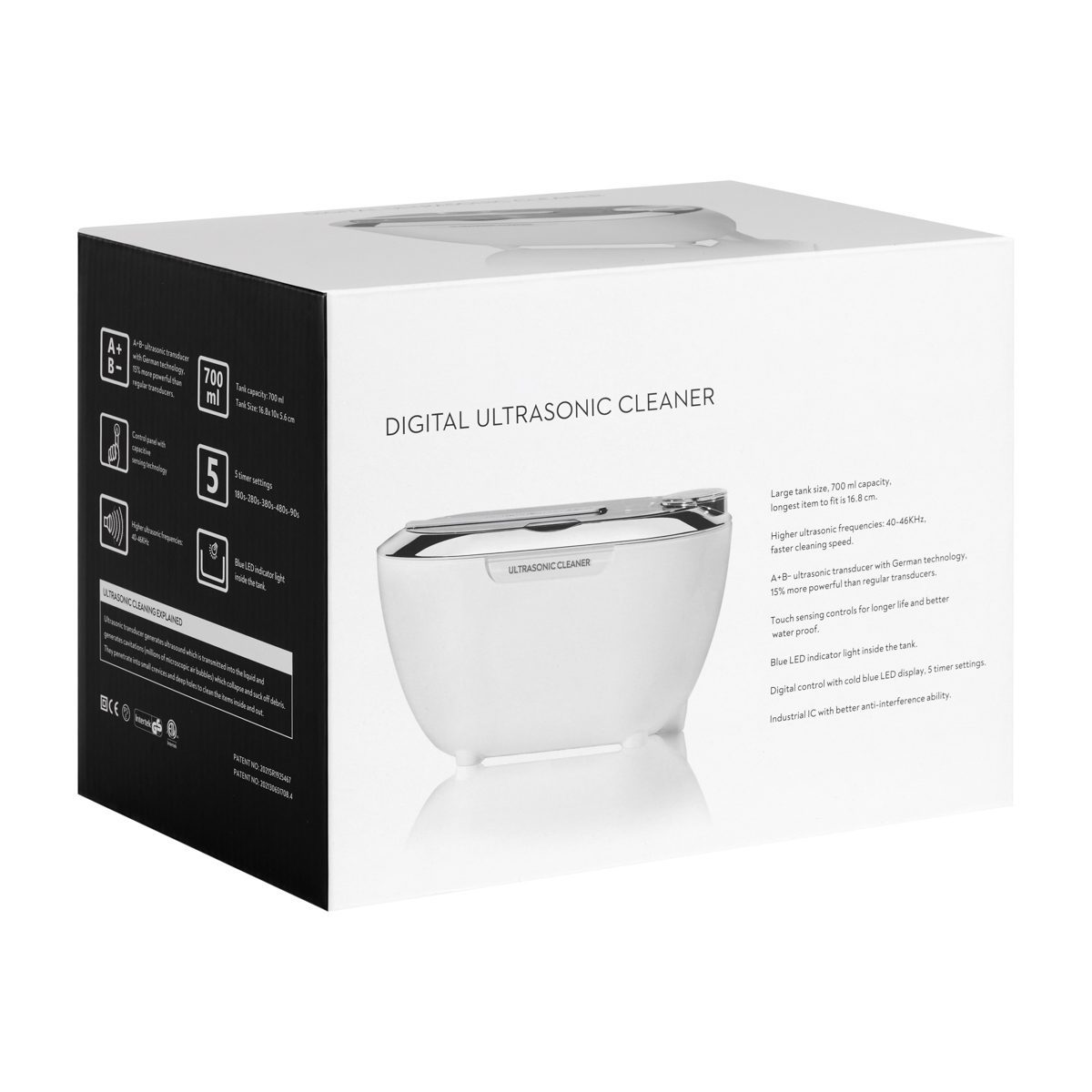 ACD-3840 ultraäänipesuri, 0,6L 31W valkoinen ACD-3840 ultraäänipesuri, 0,6L 31W valkoinen