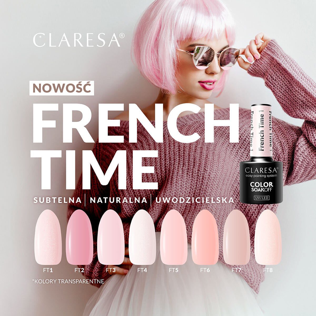 CLARESA French Time 3 hybridilakka, 5 ml CLARESA French Time 3 hybridilakka, 5 ml
