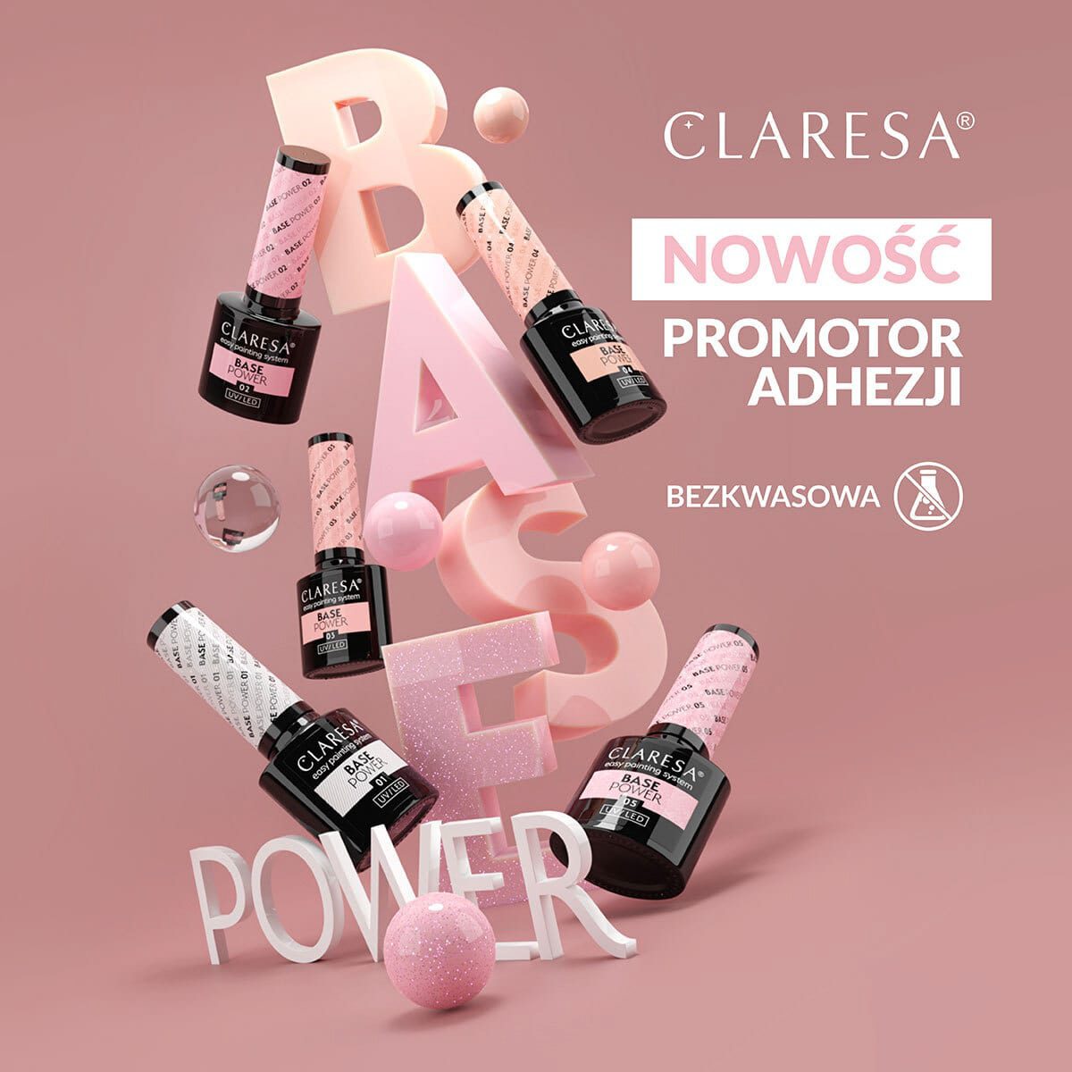 CLARESA POWER BASE 01 aluslakka 5ml CLARESA POWER BASE 01 aluslakka 5ml
