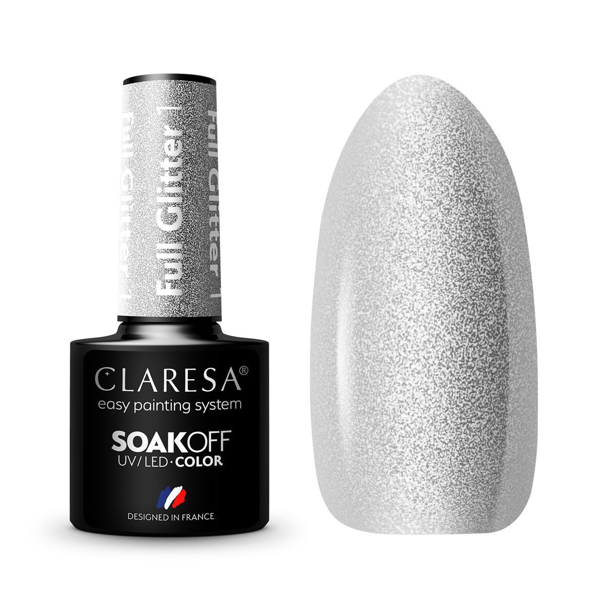 CLARESA FULL GLITTER 1 hybridilakka, 5 ml CLARESA FULL GLITTER 1 hybridilakka, 5 ml