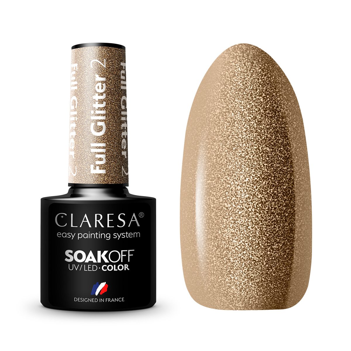 CLARESA FULL GLITTER 2 hybridilakka, 5 ml CLARESA FULL GLITTER 2 hybridilakka, 5 ml