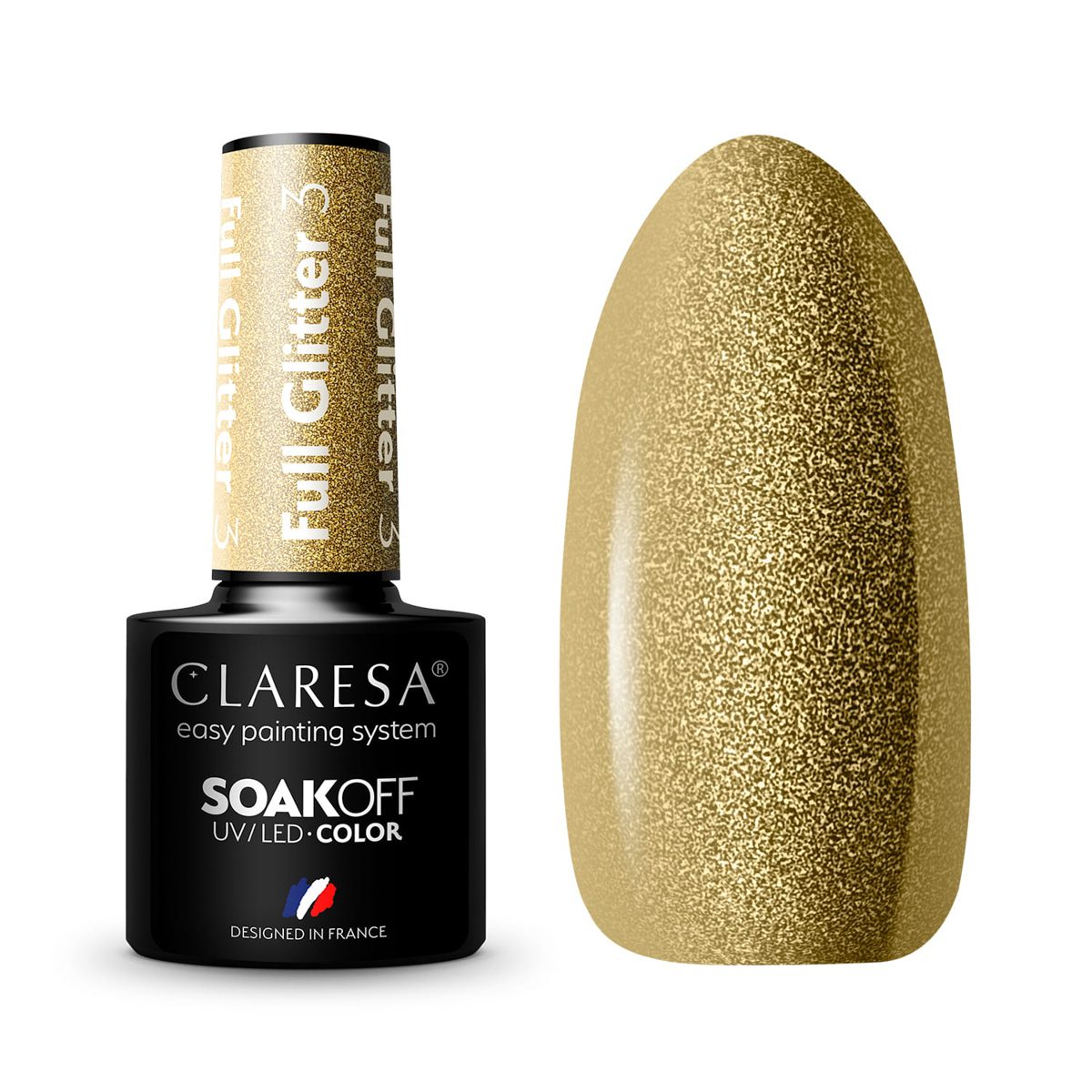 CLARESA FULL GLITTER 3 hybridilakka, 5 ml CLARESA FULL GLITTER 3 hybridilakka, 5 ml