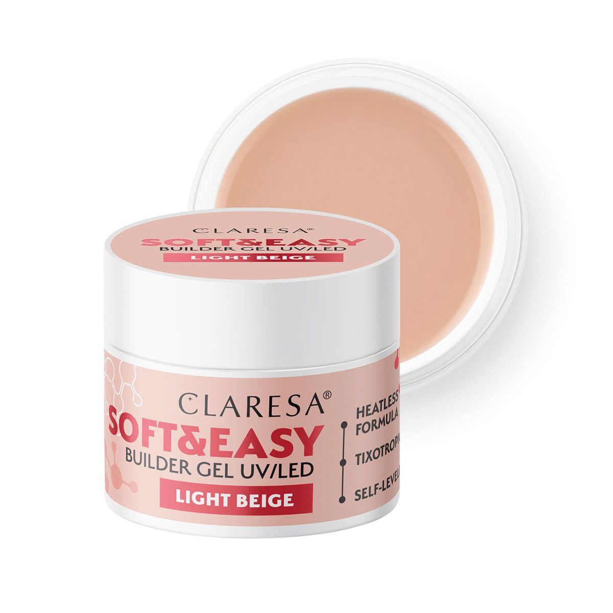 Claresa SOFT&EASY Builder Gel, Light Beige, rakennusgeeli, 45 g Claresa SOFT&EASY Builder Gel, Light Beige, rakennusgeeli, 45 g