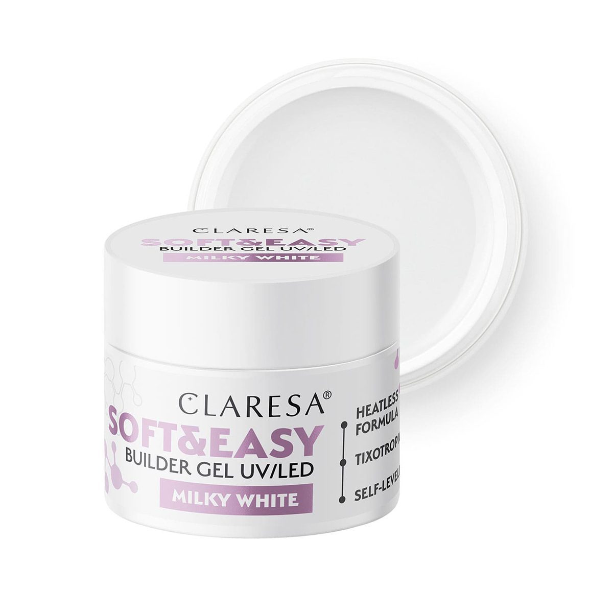 Claresa SOFT&EASY Builder Gel Milk Mhite, rakennusgeeli, 12 g Claresa SOFT&EASY Builder Gel Milk Mhite, rakennusgeeli, 12 g