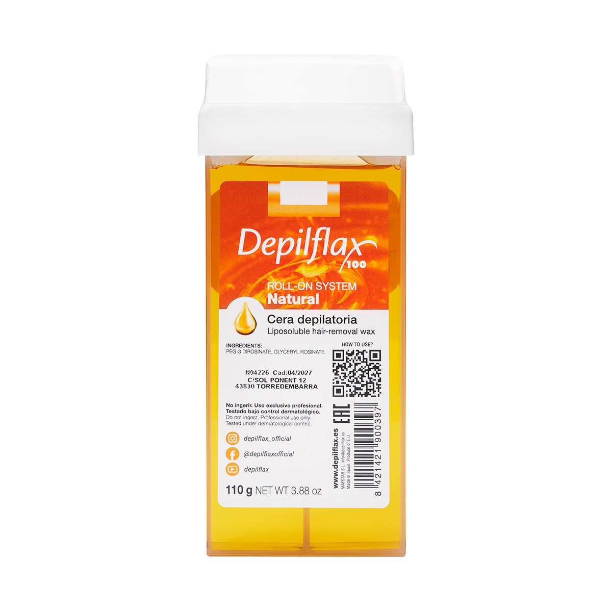 DEPILFLAX NATURAL ihokarvanpoistovaha Roll-On, 110 g DEPILFLAX NATURAL ihokarvanpoistovaha Roll-On, 110 g