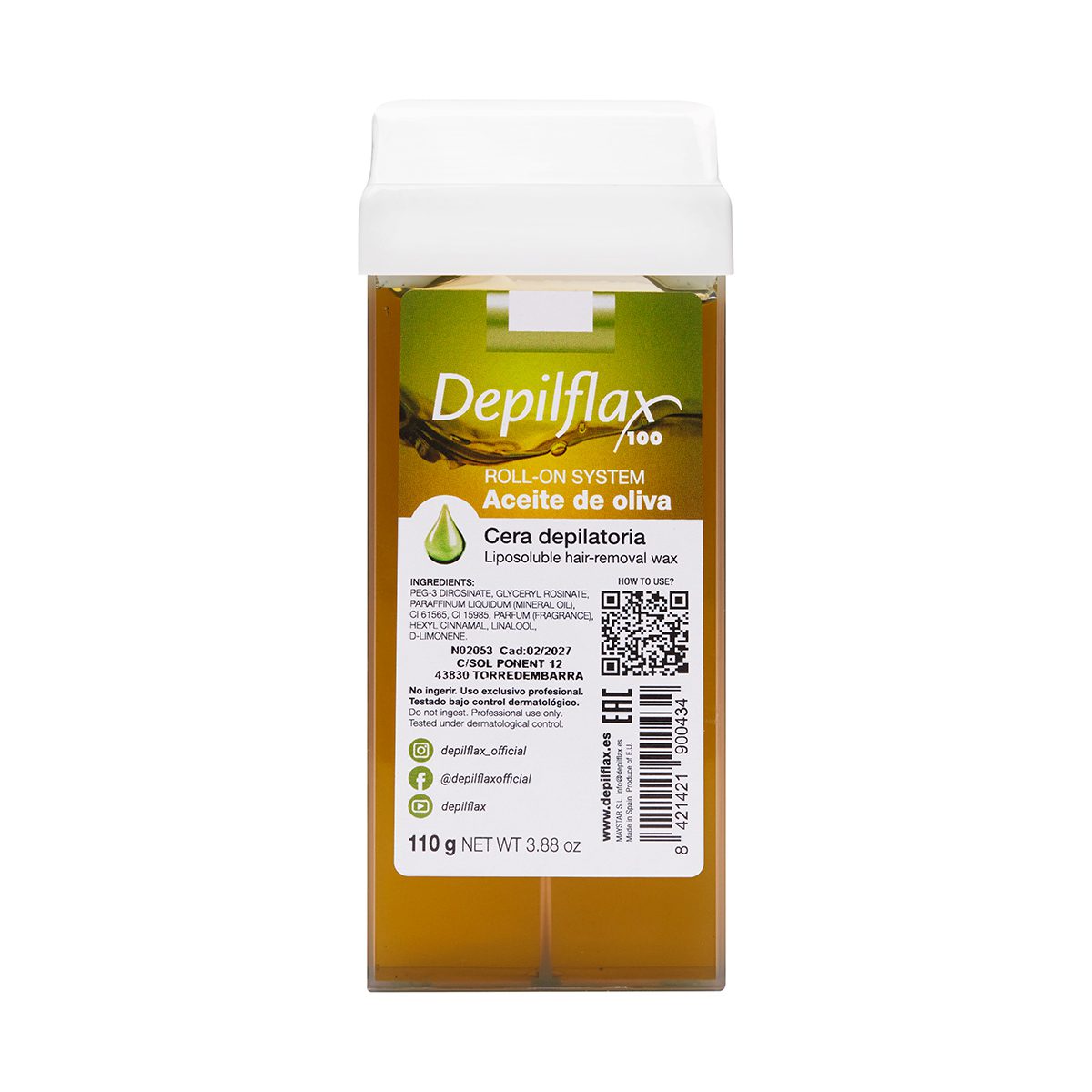 DEPILFLAX Oliivi ihokarvanpoistovaha Roll-On, 110 g DEPILFLAX Oliivi ihokarvanpoistovaha Roll-On, 110 g