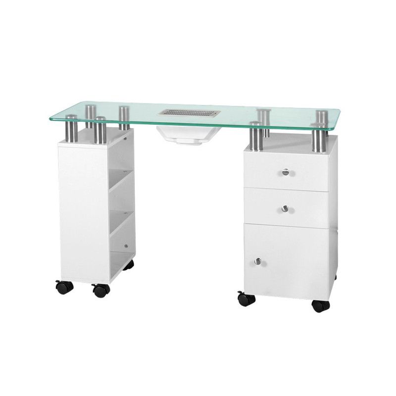 Kynsipöytä GLAS 013B, imulaitteella, valkoinen Kynsipöytä GLAS 013B, imulaitteella, valkoinen