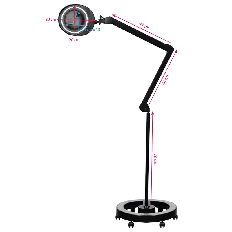 LED-suurennuslasivalaisin ELEGANTE 6025 60 LED SMD 5D BLACK jalustalla LED-suurennuslasivalaisin ELEGANTE 6025 60 LED SMD 5D BLACK jalustalla