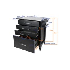 PRO INK 702, apupöytä tatuointiin, musta PRO INK 702, apupöytä tatuointiin, musta