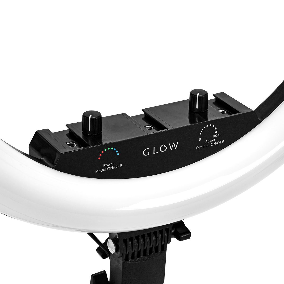 GLOW rengasvalo 18″ RGB bsc 45W jalustalla GLOW rengasvalo 18" RGB bsc 45W jalustalla