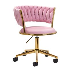 Kääntyvä asiakastuoli QS-GW01G sametti pinkki Kääntyvä asiakastuoli QS-GW01G sametti pinkki