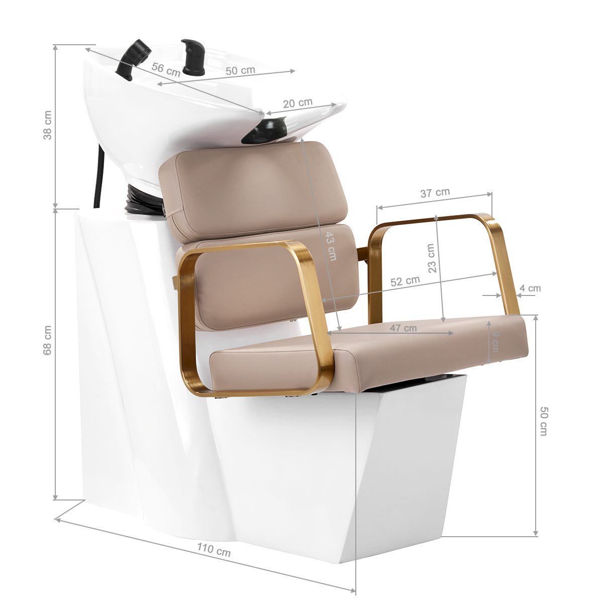 Kampaamon pesupaikka Porto BM beige/musta Kampaamon pesupaikka Porto BM beige/musta