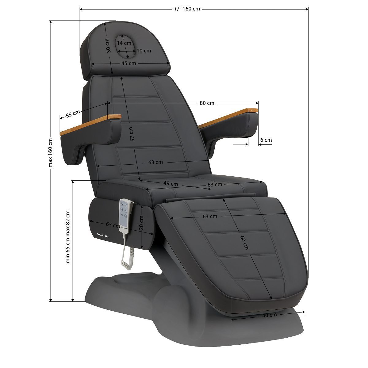 SILLON LUX 273b hoitotuoli, 3 moottoria, harmaa-harmaa SILLON LUX 273b hoitotuoli, 3 moottoria, harmaa-harmaa