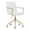 Sillon hoitotuoli v2 210 – valkoinen Asiakastuoli QS-OF211G – kulta & kermanvärinen