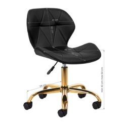 Kosmetologin jakkara QS-06G, kulta/musta Kosmetologin jakkara QS-06G, kulta/musta