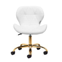 Kosmetologin jakkara QS-06G, kulta/valkoinen Kosmetologin jakkara QS-06G, kulta/valkoinen
