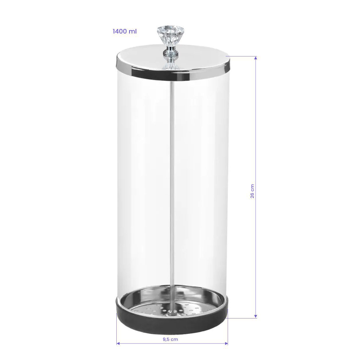 Lasisäiliö työkalujen desinfiointiin 1400 ML Lasisäiliö työkalujen desinfiointiin 1400 ML