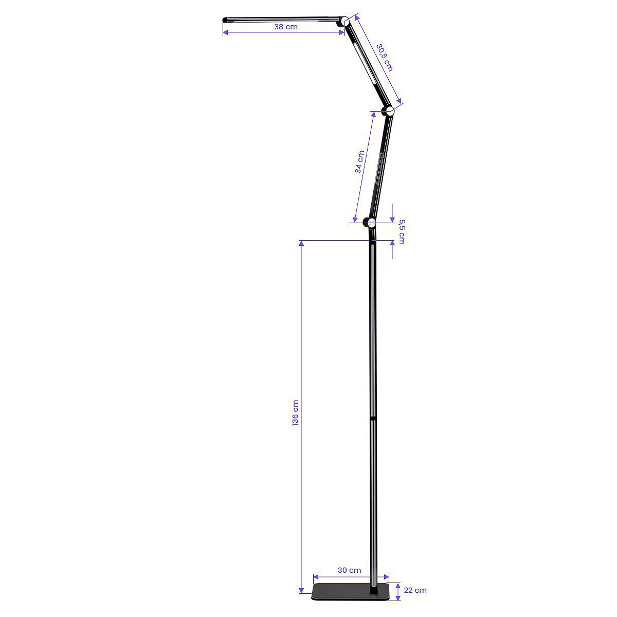 LED-hoitolamppu Yoga 22W – musta LED-hoitolamppu Yoga 22W – musta
