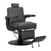 Kampaamotuoli Porto, musta–tummanruskea Hair System parturituoli BM88066B, harmaa, musta runko