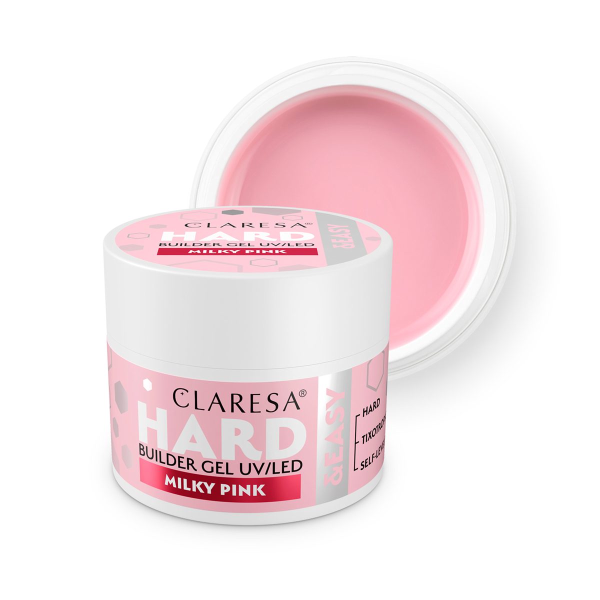 CLARESA HARD&EASY RAKENNUSGEELI Milky Pink 12g CLARESA HARD&EASY RAKENNUSGEELI Milky Pink 12g