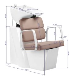 Kampaamon pesupaikka Porto, valkoinen–beige Kampaamon pesupaikka Porto, valkoinen–beige