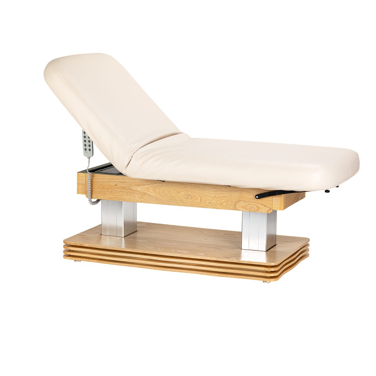 SPA-hoitopöytä Sillon Comfort, kermanvaalea, vaaleanruskea jalusta SPA-hoitopöytä Sillon Comfort, kermanvaalea, vaaleanruskea jalusta