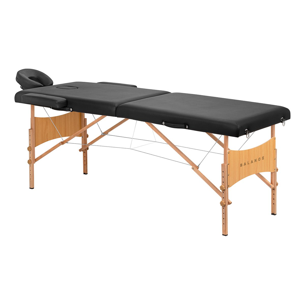 Puinen kokoontaitettava hierontapöytä BALANCE Lux, 2-osainen, 190×70 cm – Musta Puinen kokoontaitettava hierontapöytä BALANCE Lux, 2-osainen, 190x70 cm – Musta