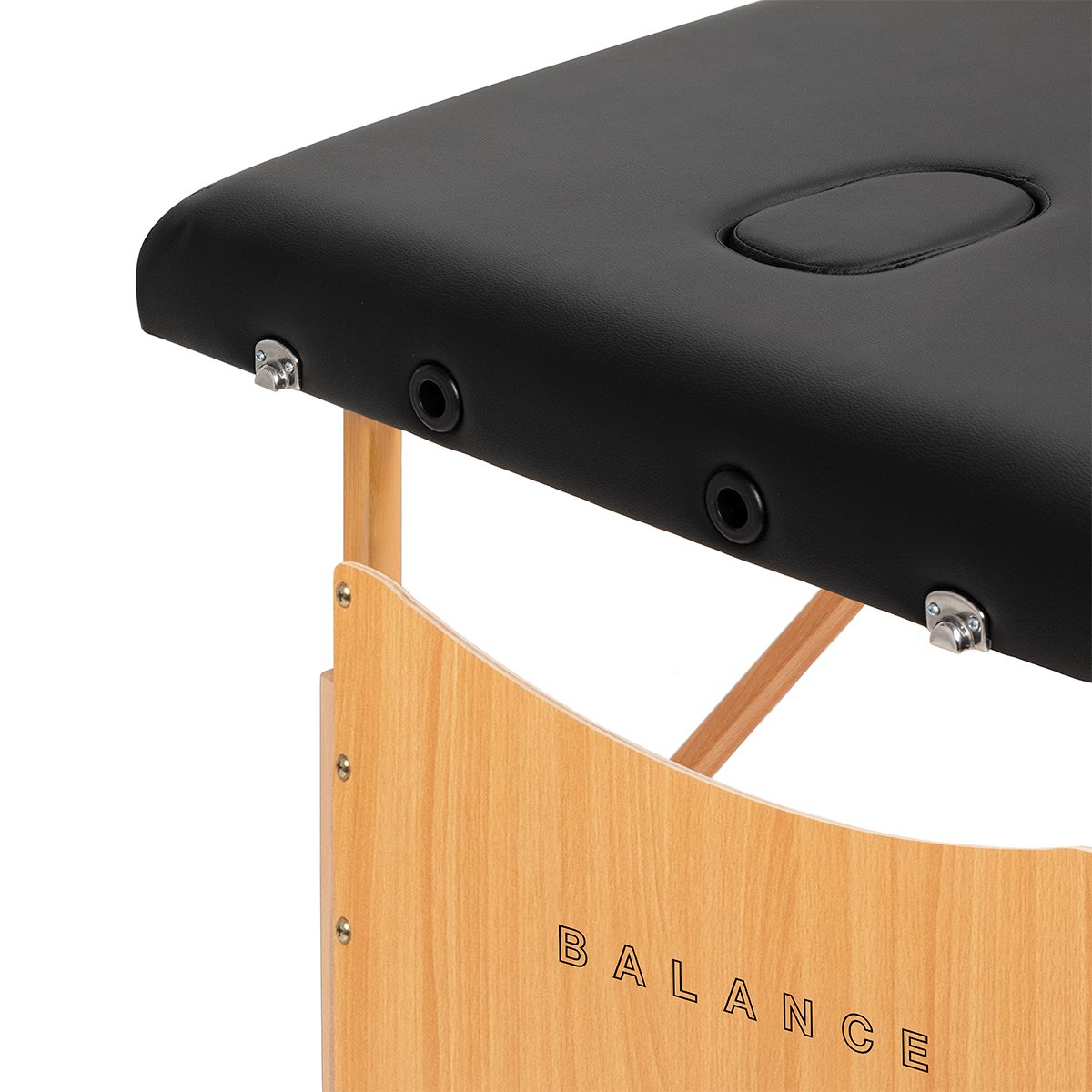 Puinen kokoontaitettava hierontapöytä BALANCE Lux, 2-osainen, 190×70 cm – Musta Puinen kokoontaitettava hierontapöytä BALANCE Lux, 2-osainen, 190x70 cm – Musta