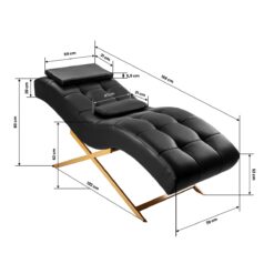 Ripsienhoitotuoli Sillon Alba, musta, kultainen jalusta Ripsienhoitotuoli Sillon Alba, musta, kultainen jalusta