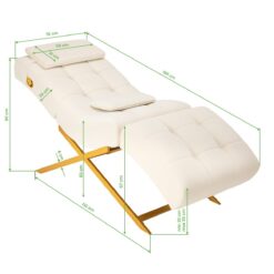 Ripsienhoitotuoli Sillon Umbra, valkoinen, kultainen jalusta Ripsienhoitotuoli Sillon Umbra, valkoinen, kultainen jalusta