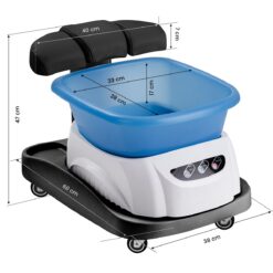 Pedikyyrisetti Azzurro: jalkakylpyallas hieronnalla ja hoitovaunu, musta Pedikyyrisetti Azzurro: jalkakylpyallas hieronnalla ja hoitovaunu, musta