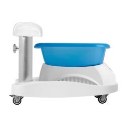 Pedikyyrisetti Azzurro: jalkakylpyallas hieronnalla ja hoitovaunu, valkoinen Pedikyyrisetti Azzurro: jalkakylpyallas hieronnalla ja hoitovaunu, valkoinen