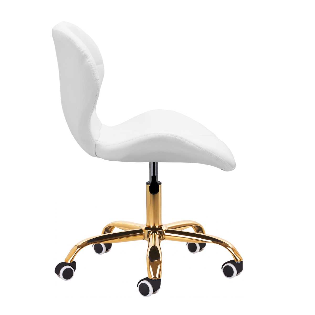 Kosmetologin jakkara QS-06G, kulta/valkoinen Kosmetologin jakkara QS-06G, kulta/valkoinen