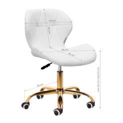 Kosmetologin jakkara QS-06G, kulta/valkoinen Kosmetologin jakkara QS-06G, kulta/valkoinen
