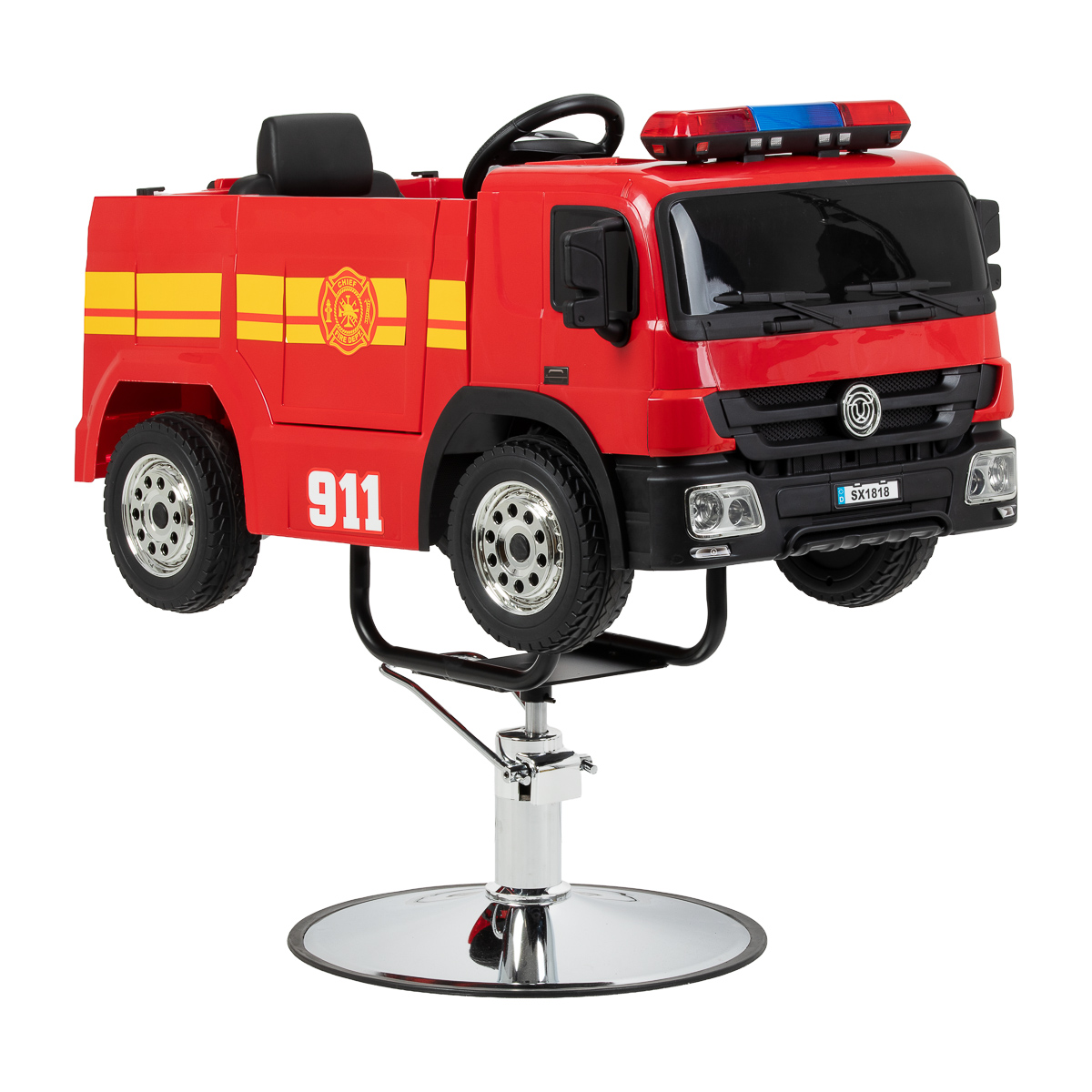 Fire Truck lasten kampaamotuoli, punainen Fire Truck lasten kampaamotuoli, punainen