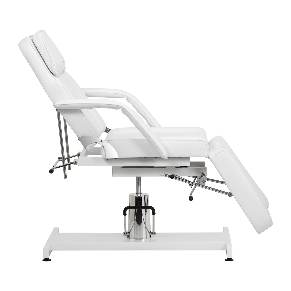 Sillon 210 hydraulinen jalkahoitotuoli keinutoiminnolla ja kaksiosaisella jalkatuella, valkoinen Sillon 210 hydraulinen jalkahoitotuoli keinutoiminnolla ja kaksiosaisella jalkatuella, valkoinen