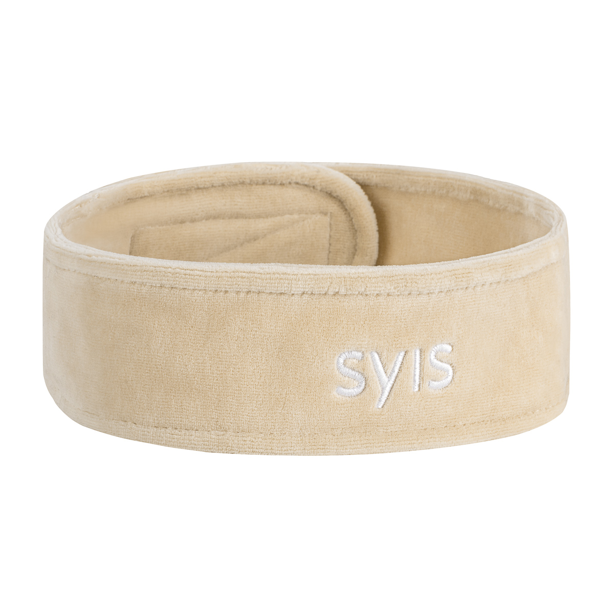 SYIS veluurinen hiuspanta kauneushoitoihin, beige SYIS veluurinen hiuspanta kauneushoitoihin, beige