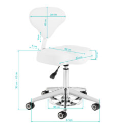 Azzurro 156-F työtuoli Bump-Up-korkeudensäädöllä, valkoinen Azzurro 156-F työtuoli Bump-Up-korkeudensäädöllä, valkoinen