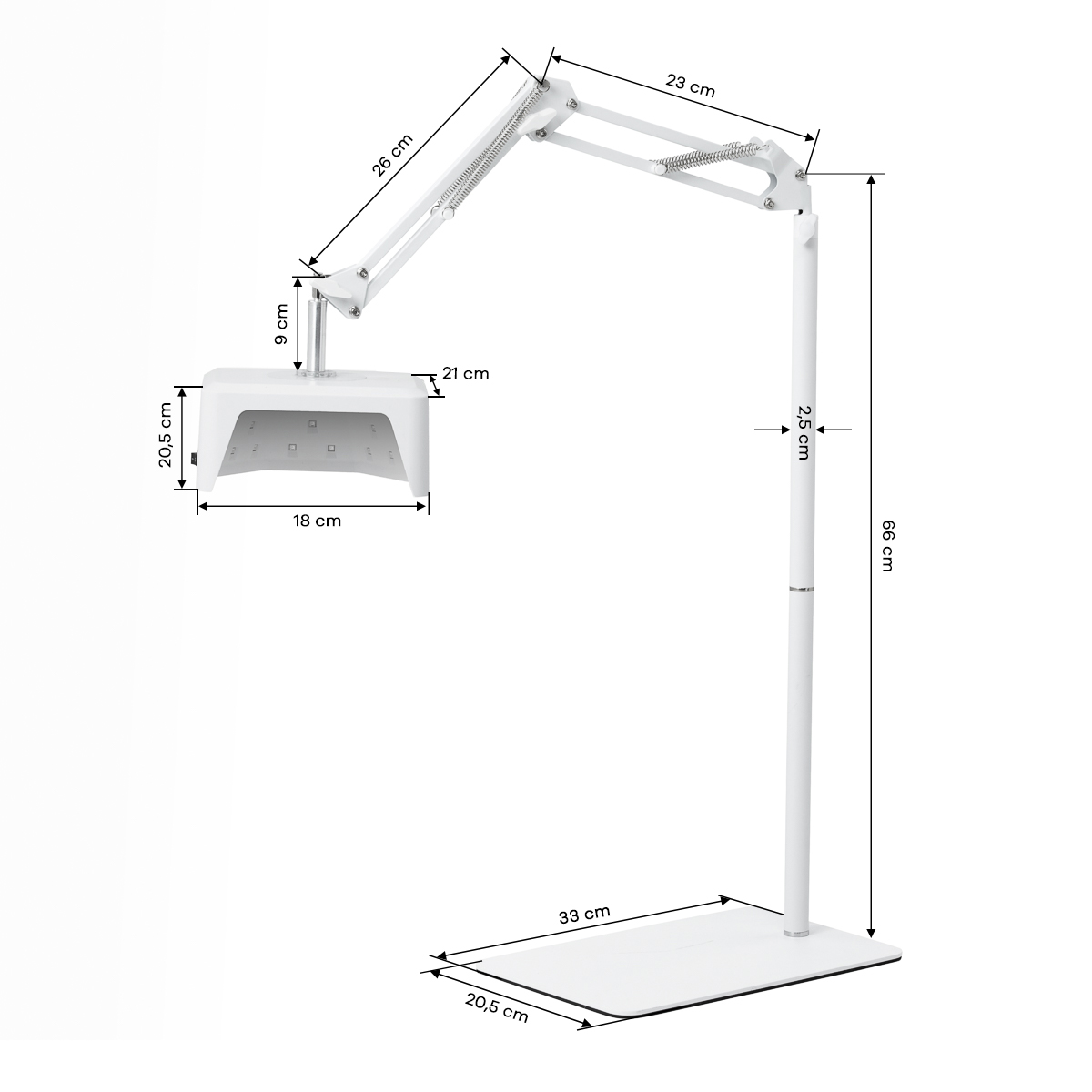 Glow 112 UV/LED -kynsilamppu pedikyyriin telineellä, 48 W Glow 112 UV/LED -kynsilamppu pedikyyriin telineellä, 48 W