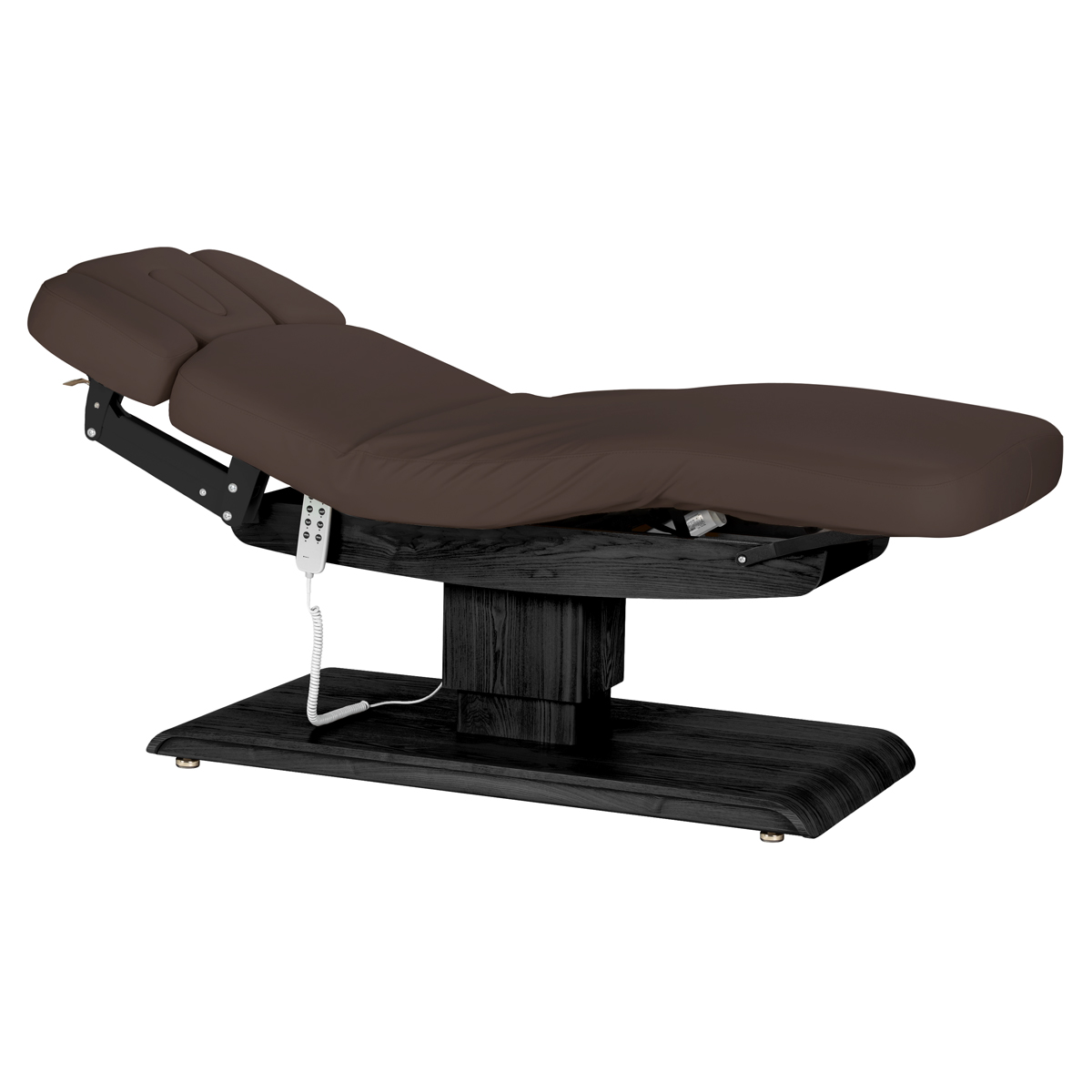 Sillon Relax sähköinen SPA-hoitopöytä, tummanruskea, musta puujalusta Sillon Relax sähköinen SPA-hoitopöytä, tummanruskea, musta puujalusta