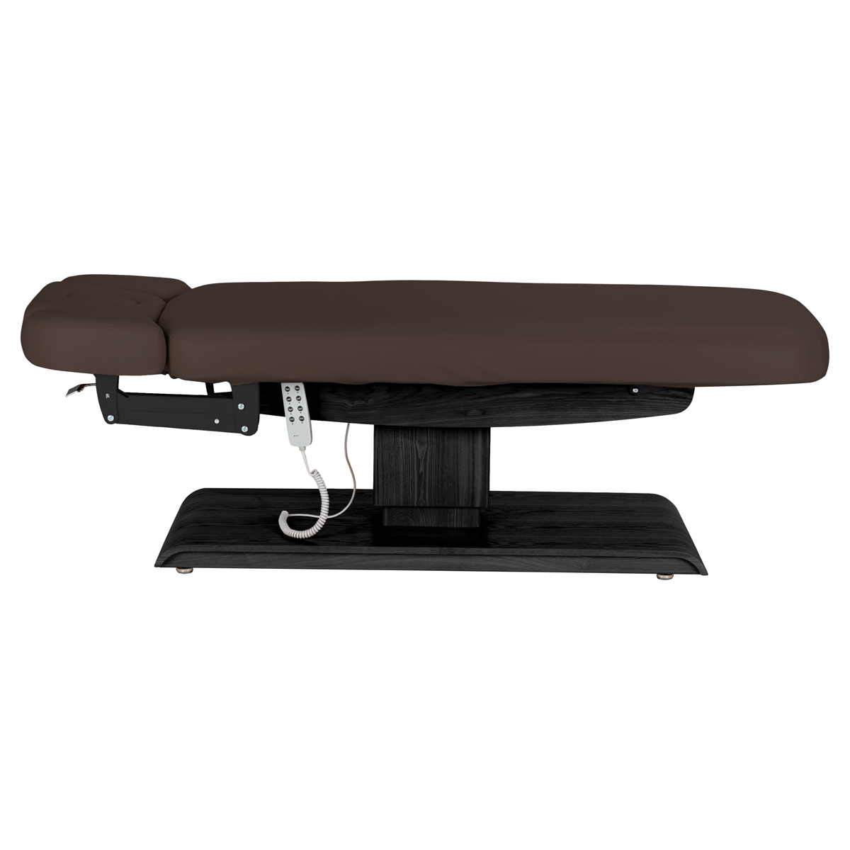 Sillon Relax sähköinen SPA-hoitopöytä, tummanruskea, musta puujalusta Sillon Relax sähköinen SPA-hoitopöytä, tummanruskea, musta puujalusta
